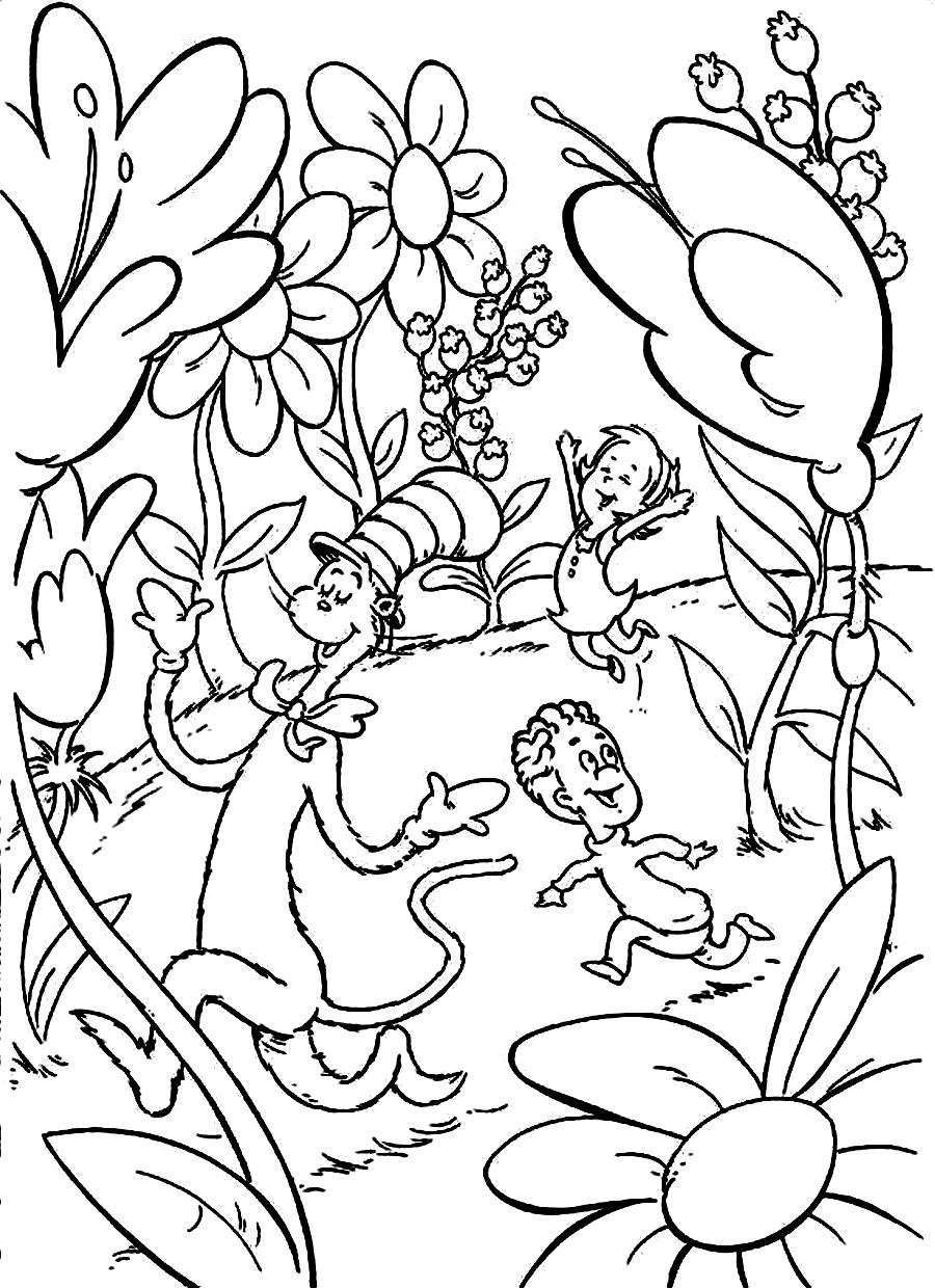 Dr Seuss Thing 1 Coloring Page Coloring Home