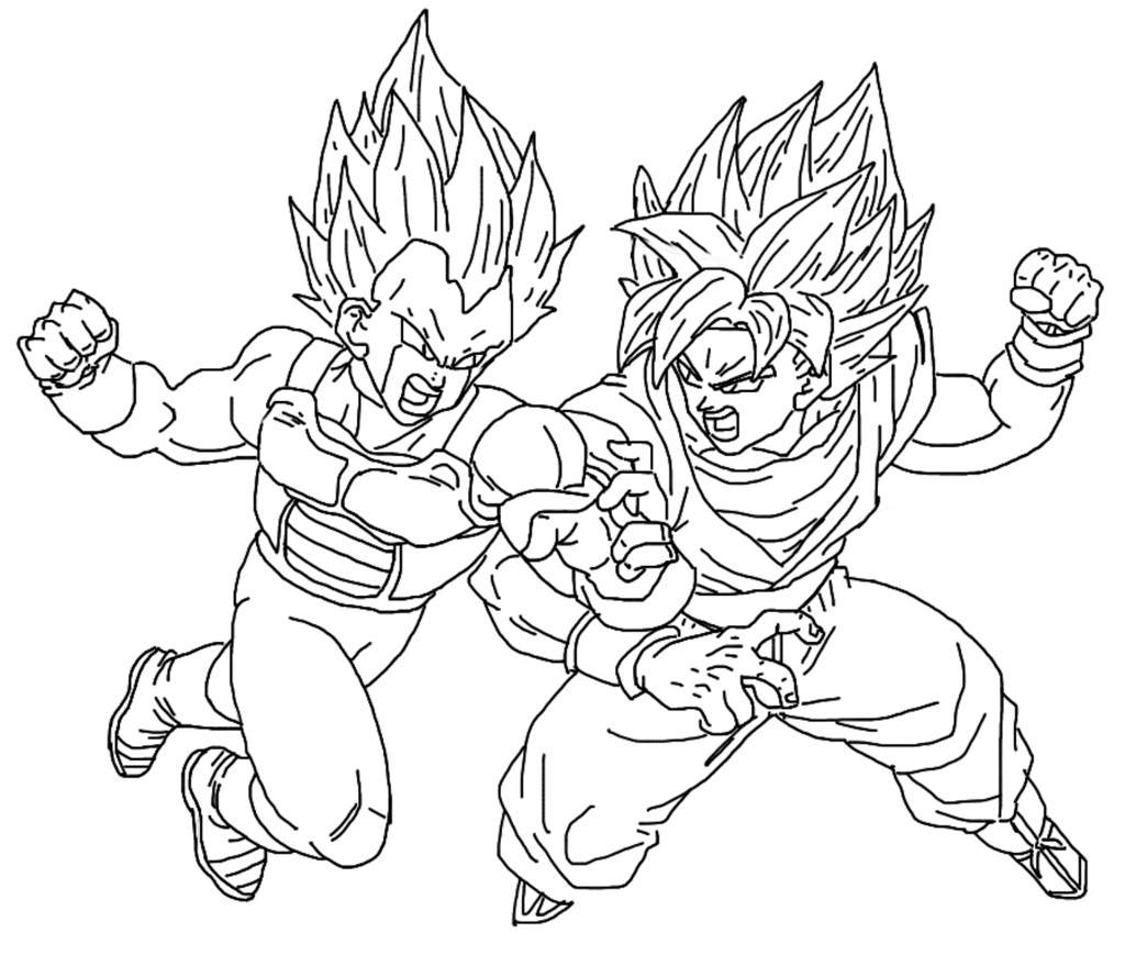 Awesome Goku And Vegeta Coloring Page Free Printable Coloring Pages For