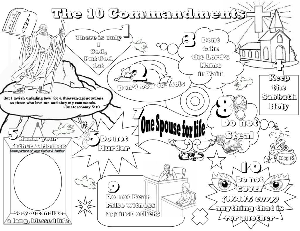 Coloring Pages: Lesson Kids For Christ Bible Club Ten Commandments ...