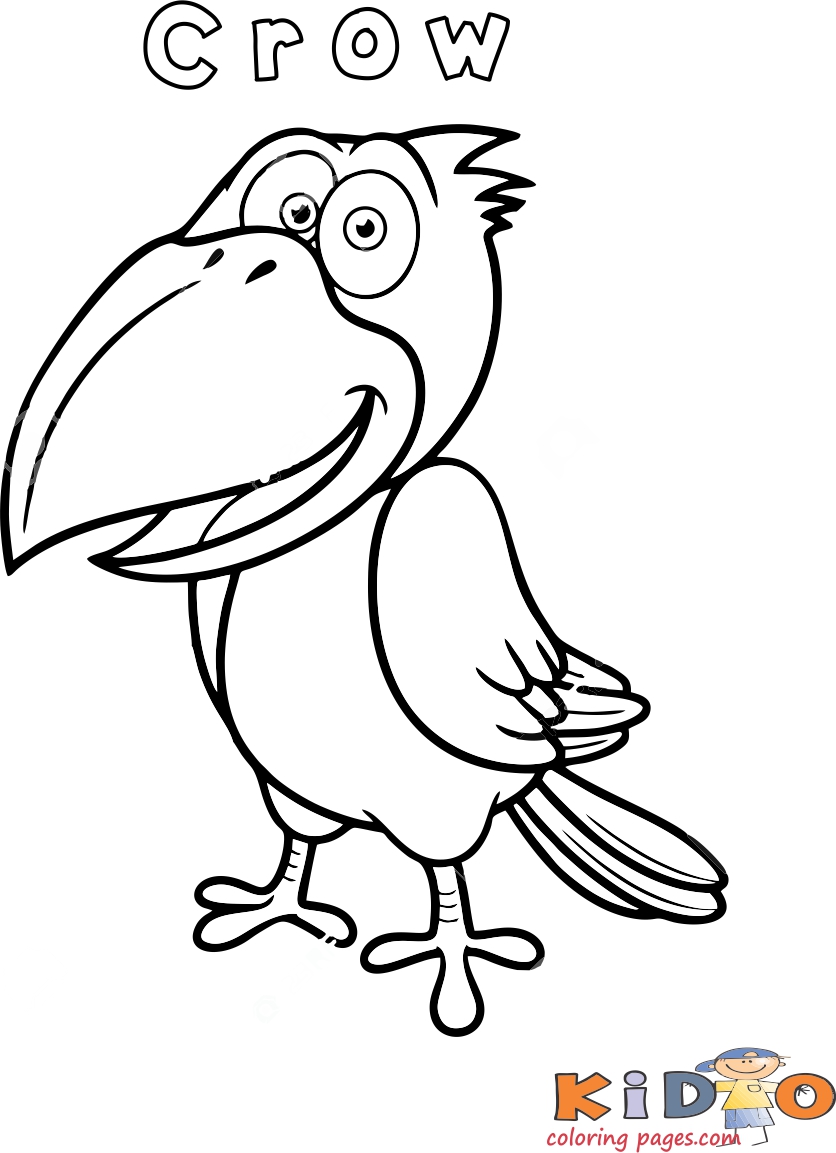 Crow bird coloring page Printable - Kids Coloring Pages