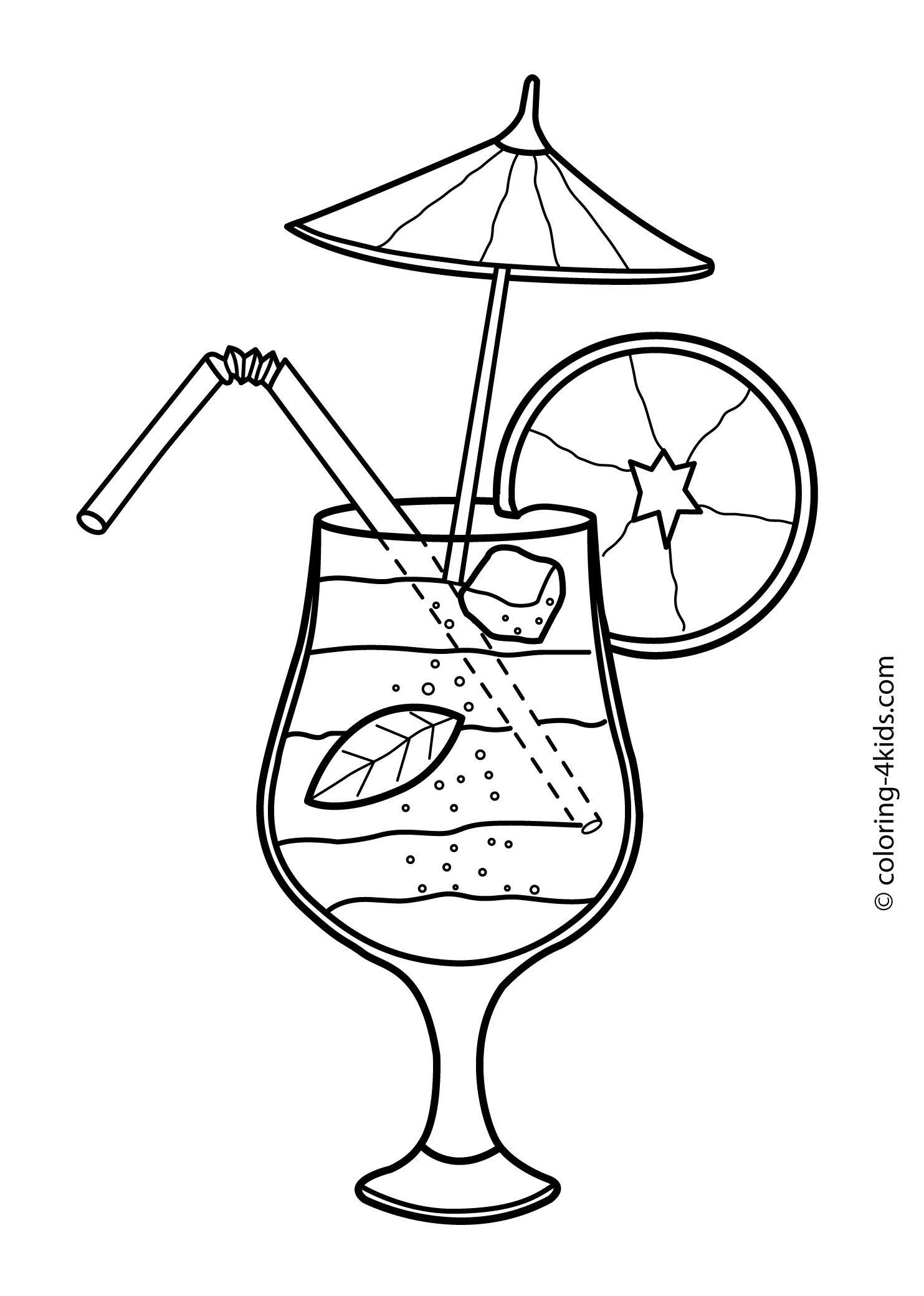 Summer cocktail coloring pages for kids, free, printable | Summer coloring  pages, Coloring pages for kids, Coloring pages