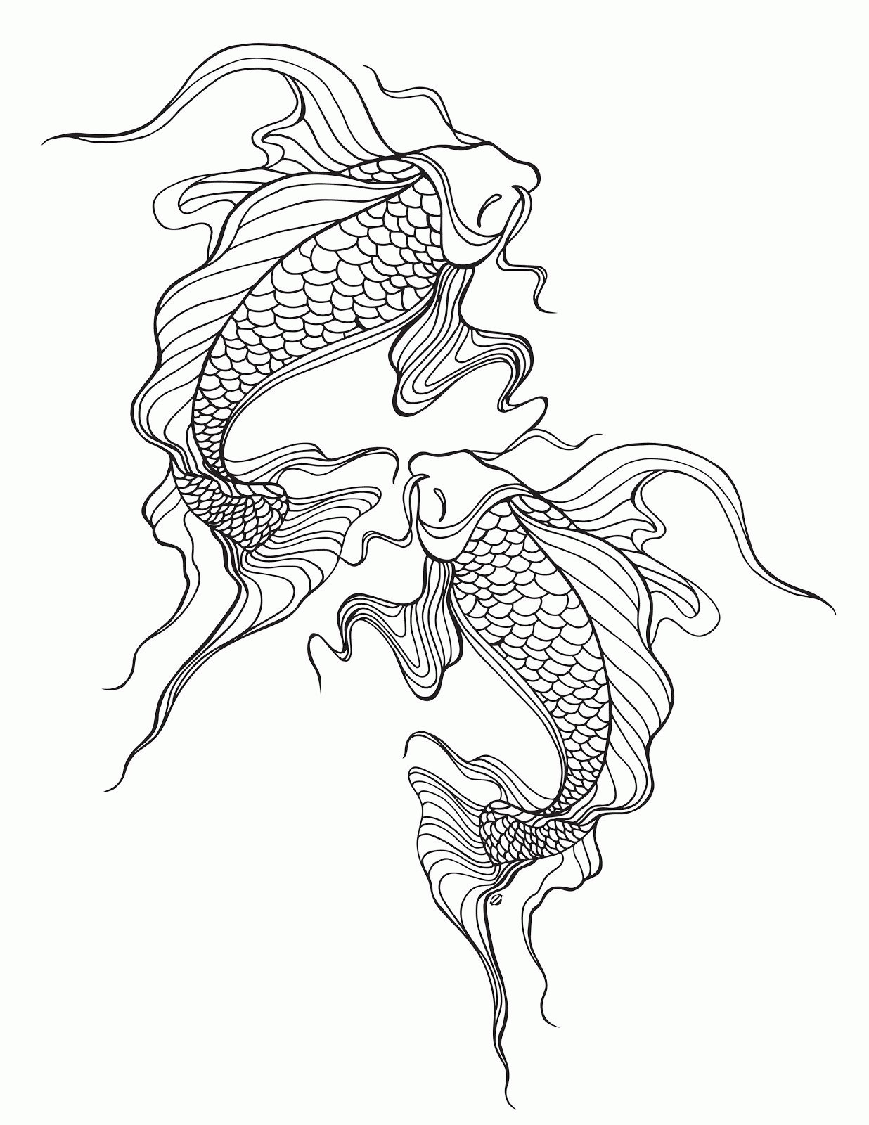 Koi Coloring Pages For Adults