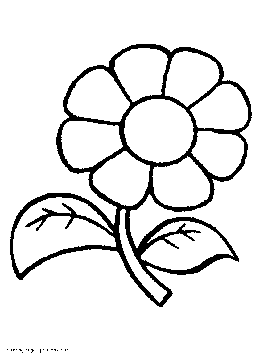 Easy Flower Coloring Pages - Coloring Home