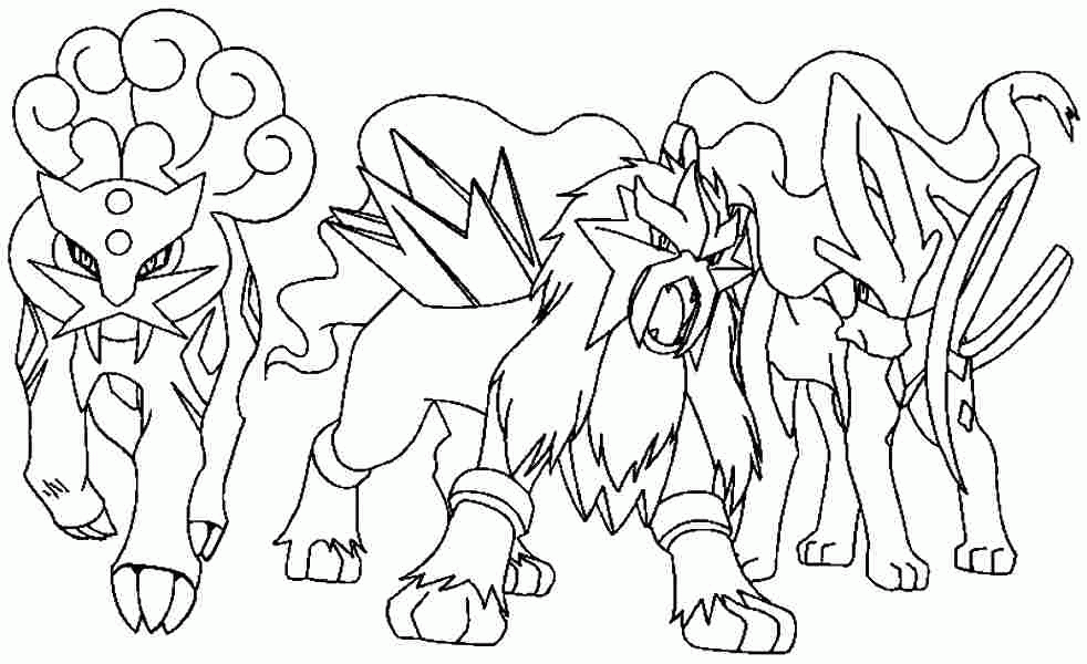 812 Cartoon Printable Legendary Pokemon Coloring Pages with Animal character
