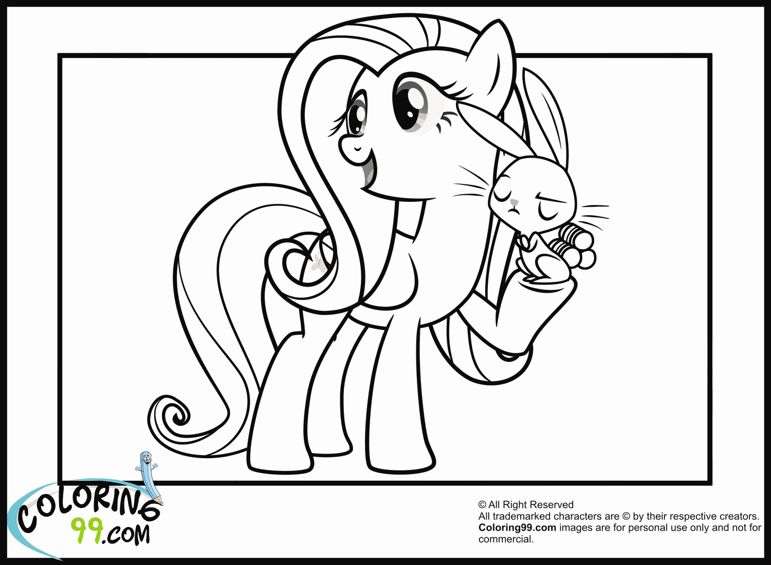 Pony Fluttershy Coloring Pages Minister