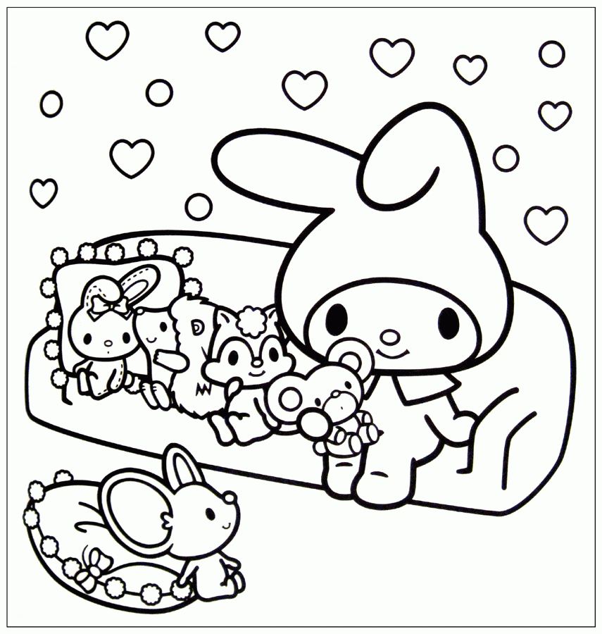 My Melody Coloring Page - Coloring Home