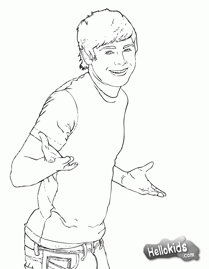 HIGH SCHOOL MUSICAL coloring pages - Zac Efron