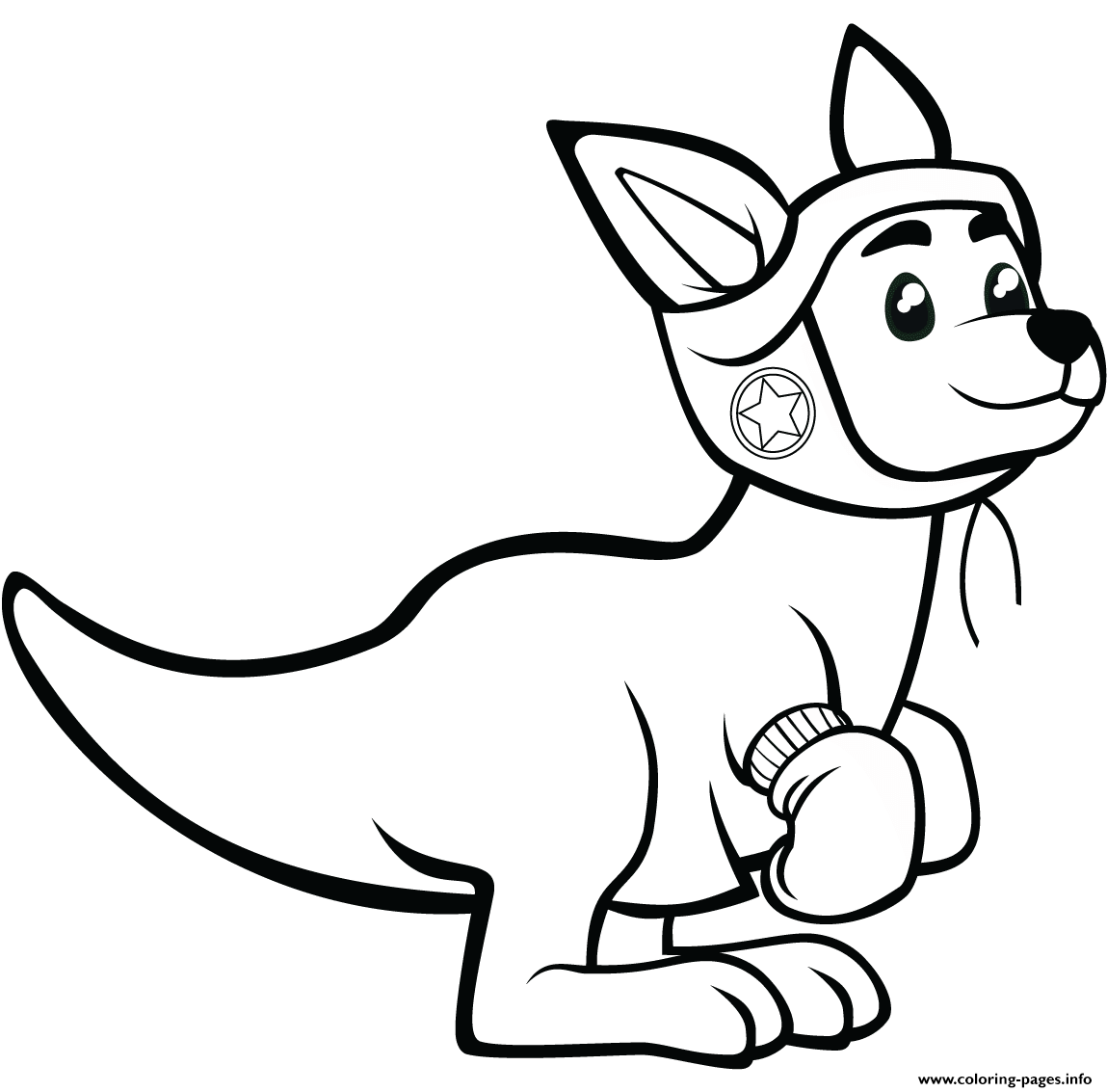 Cartoon Kangaroo With Boxing Gloves Coloring Pages Printable