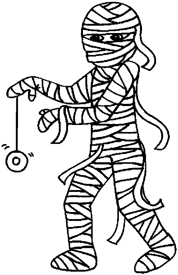 Mummy Playing Yoyo Coloring Page - Free Printable Coloring Pages ...