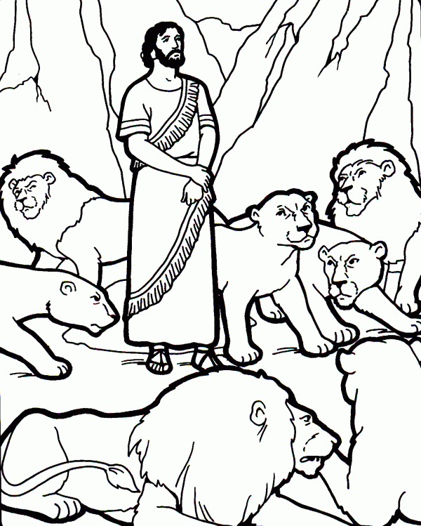 Daniel And The Lions Den Coloring Page - Coloring Home