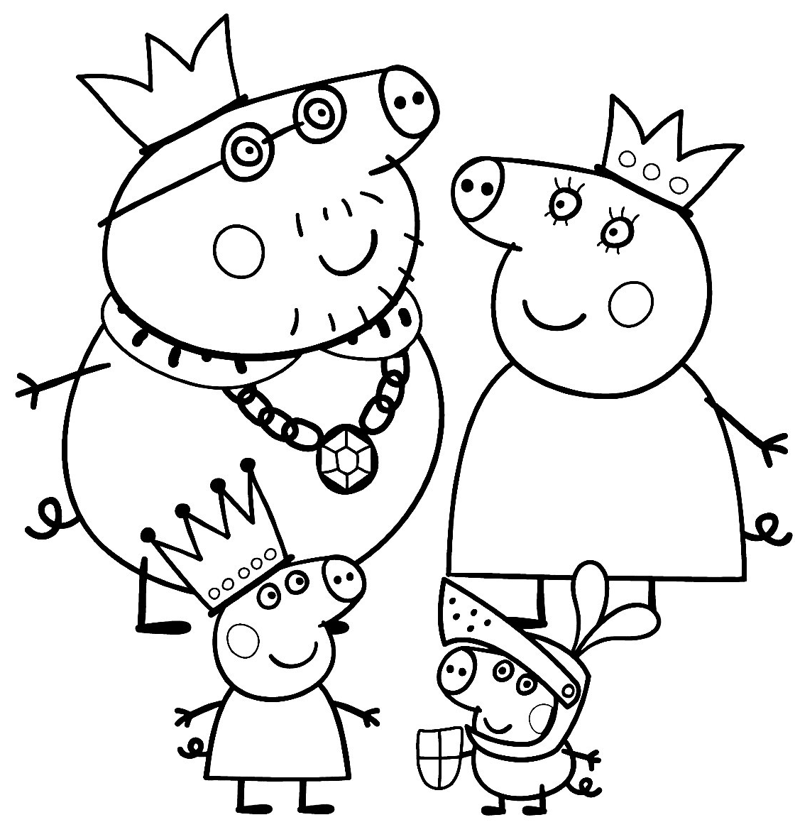Peppa Pig Family Coloring Pages Coloring Home