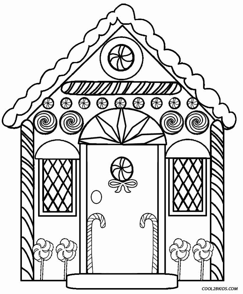 Gingerbread House Coloring Pages To Print Coloring Home