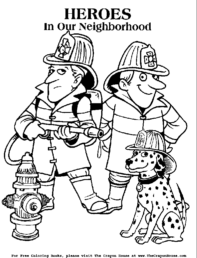 445 Simple Fire Dog Coloring Page for Kids