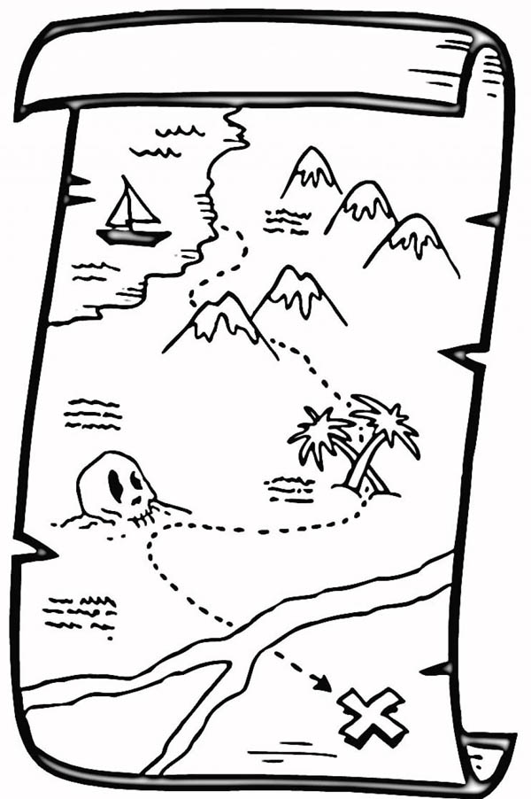 Pirate Treasure Map Coloring Pages - Coloring Home