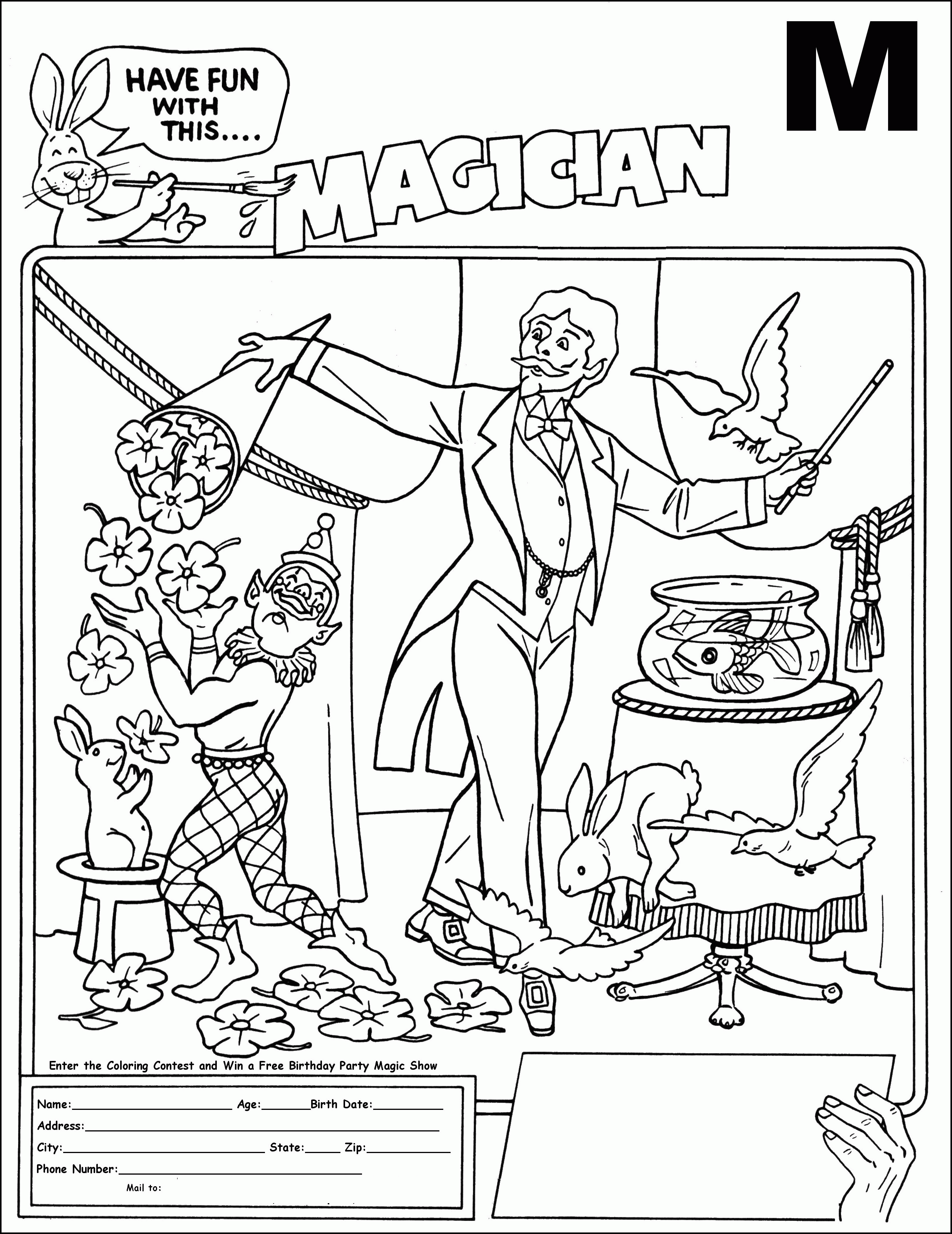 magician coloring pages printable - photo #26