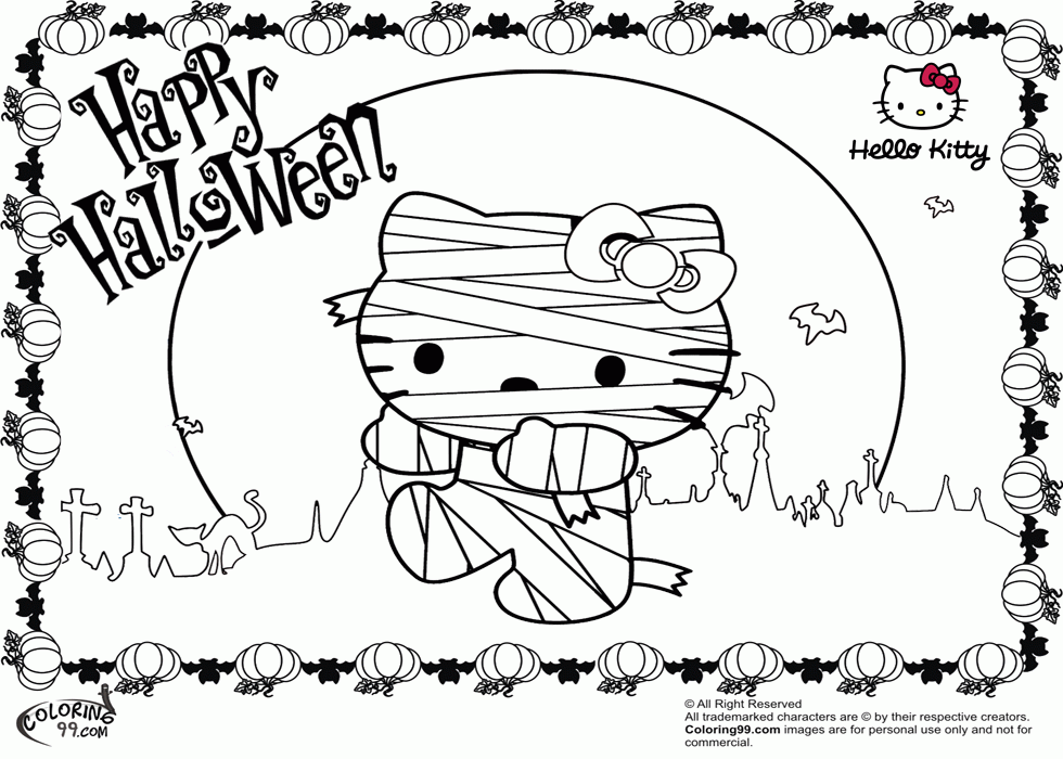 9 Pics of Hello Kitty Coloring Pages Cute For Halloween - Hello ...
