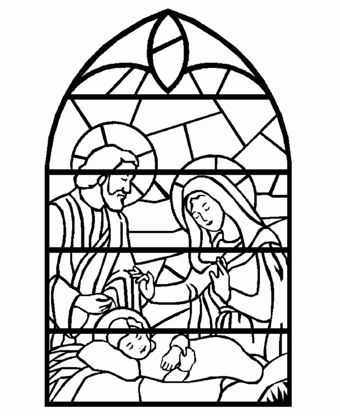 Christmas Stained Glass Window Coloring Pages | Best Coloring Page ...