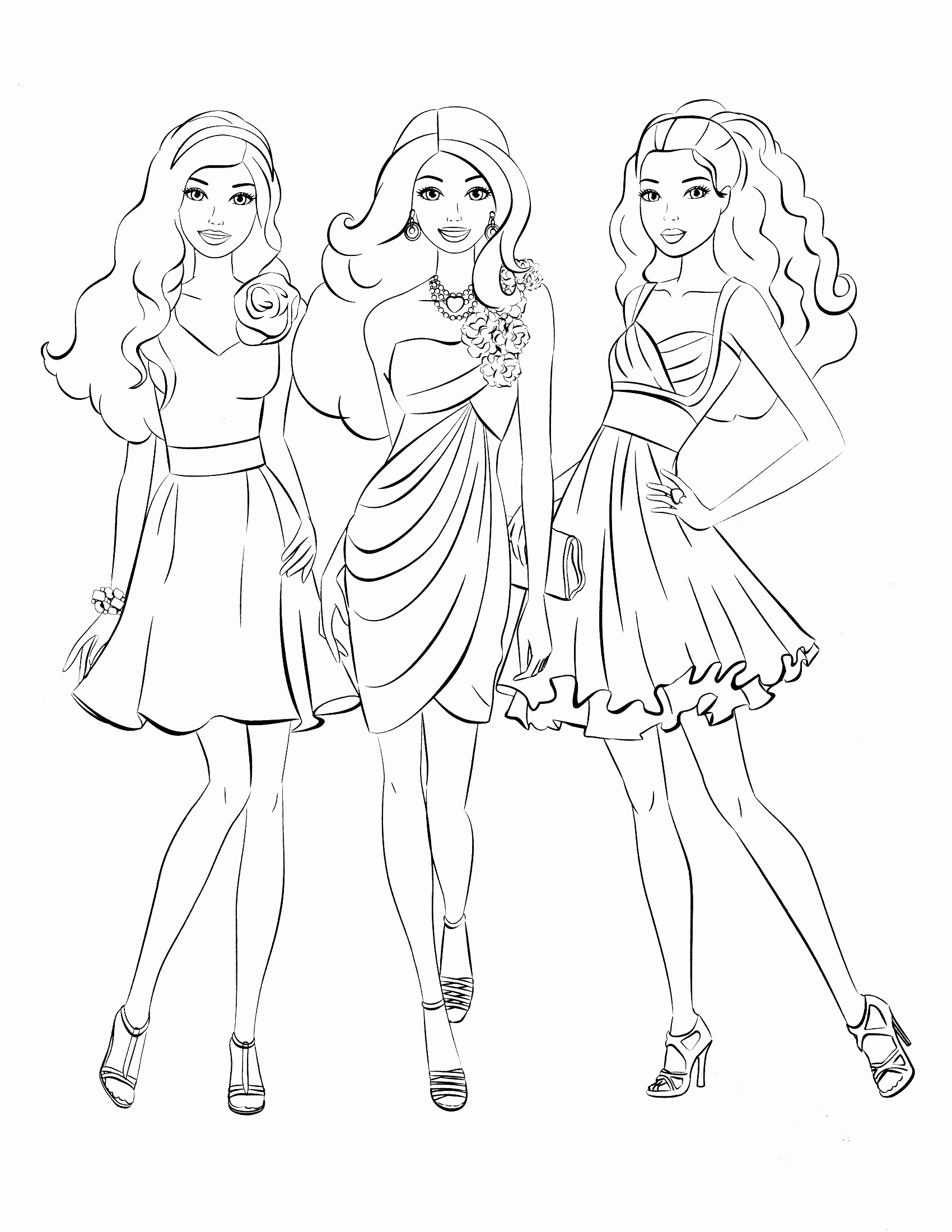 Printable Coloring Pages Barbie Home Movie Ages