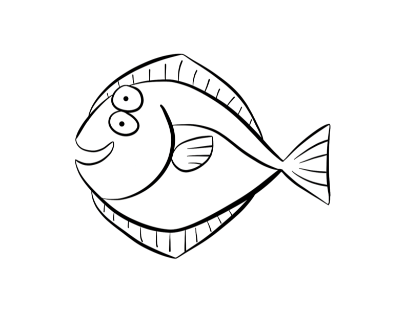 Flounder coloring page | ColorDad