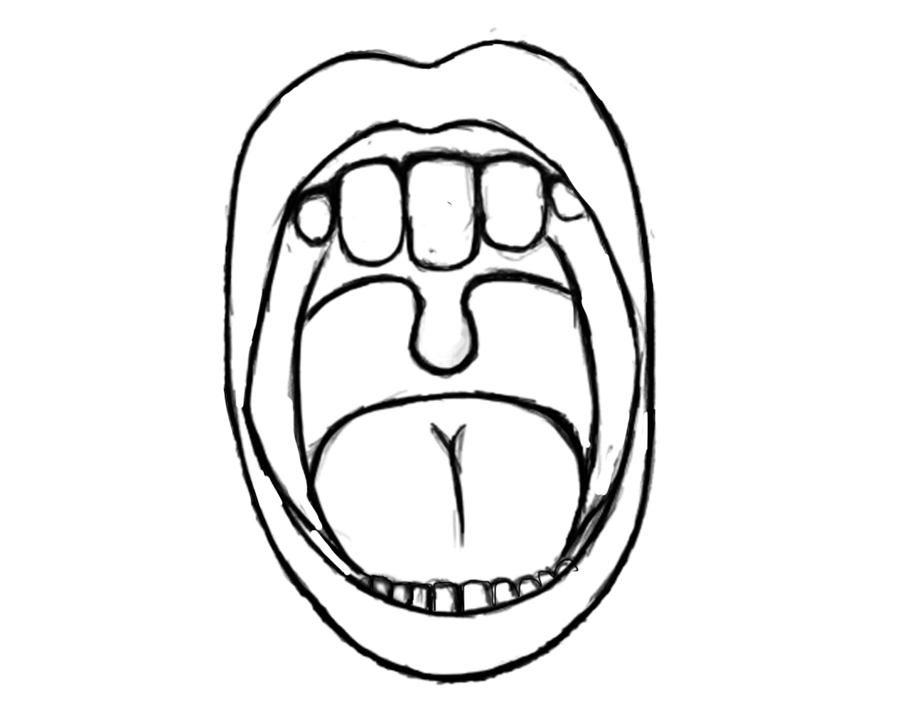 Lips Coloring Page. Mouth With Teeth Coloring Page The Mouth ...
