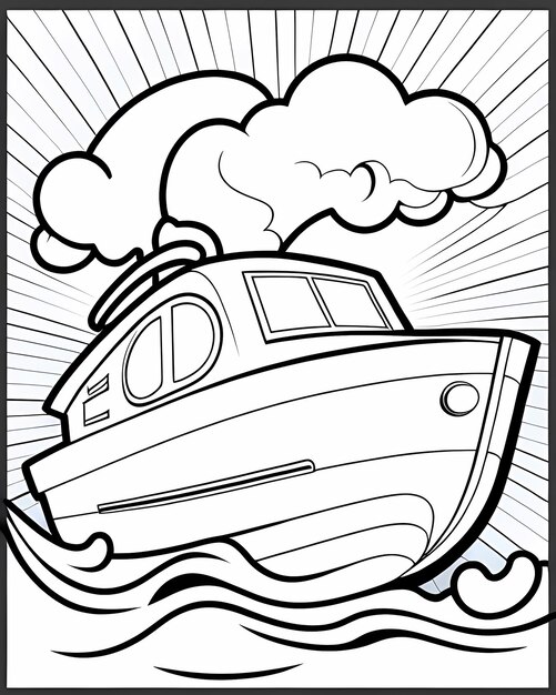 A Boat Coloring Page Pictures
