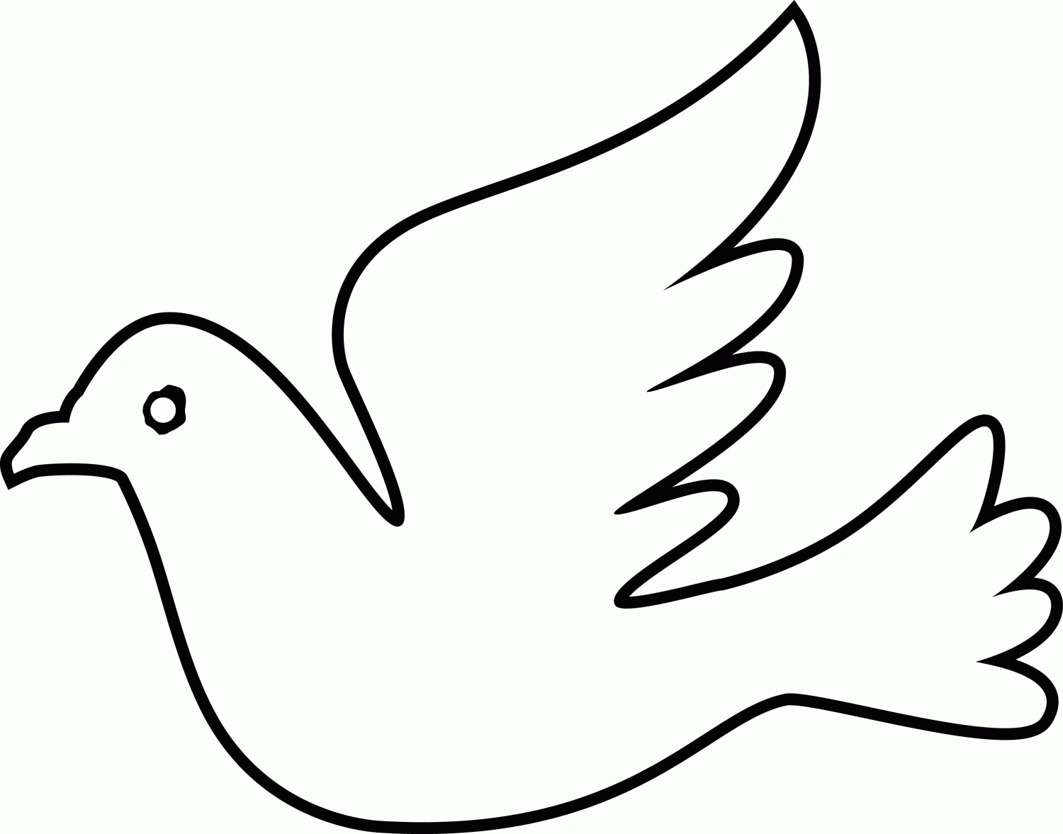 643 Cute Dove Coloring Page for Kindergarten