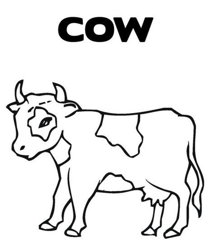 c is for cow coloring pages - photo #19