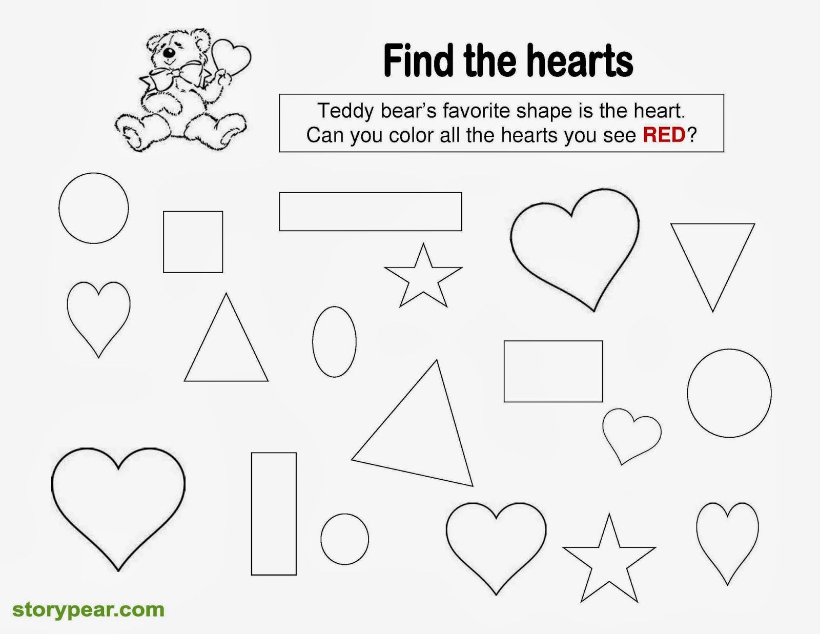 Free Valentine Day's Printable Sheets for Preschoolers! | Story Pear