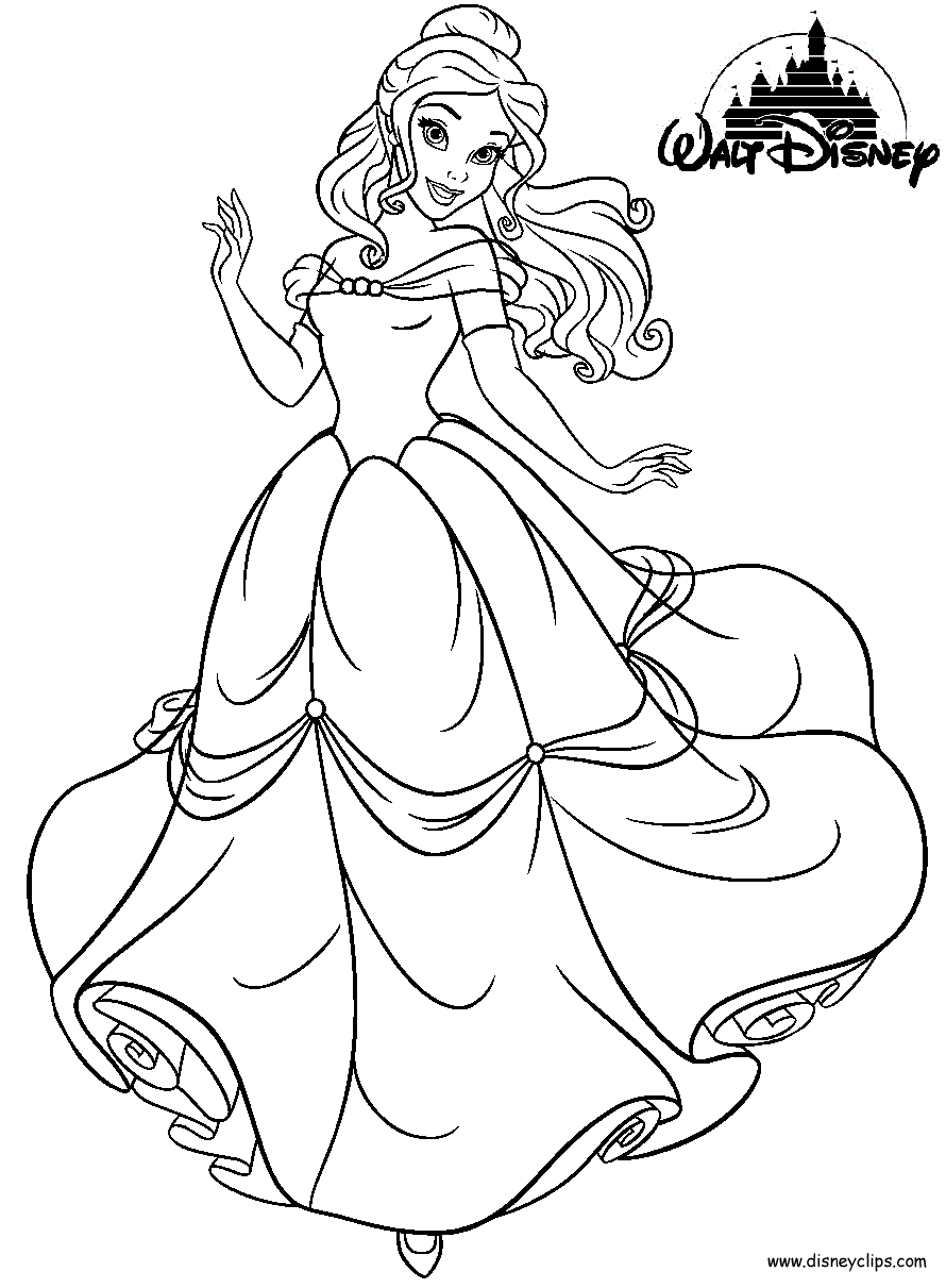 Free Princess Belle Coloring Pages Print - High Quality Coloring Pages