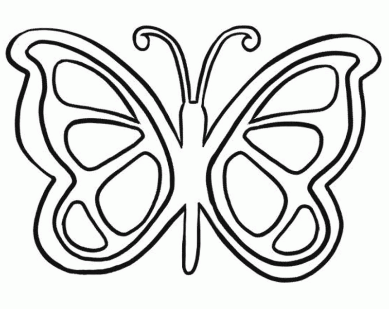 Simple Butterfly Coloring Page - Coloring Home
