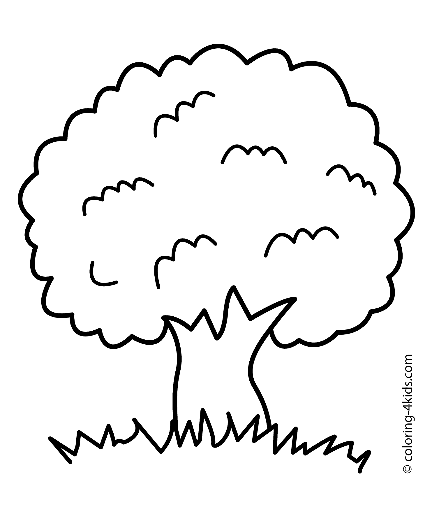 Coloring Page Children With Tree - Coloring Home