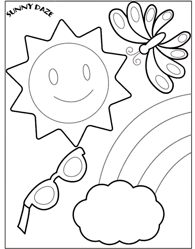 Summer For Preschool - Coloring Pages for Kids and for Adults