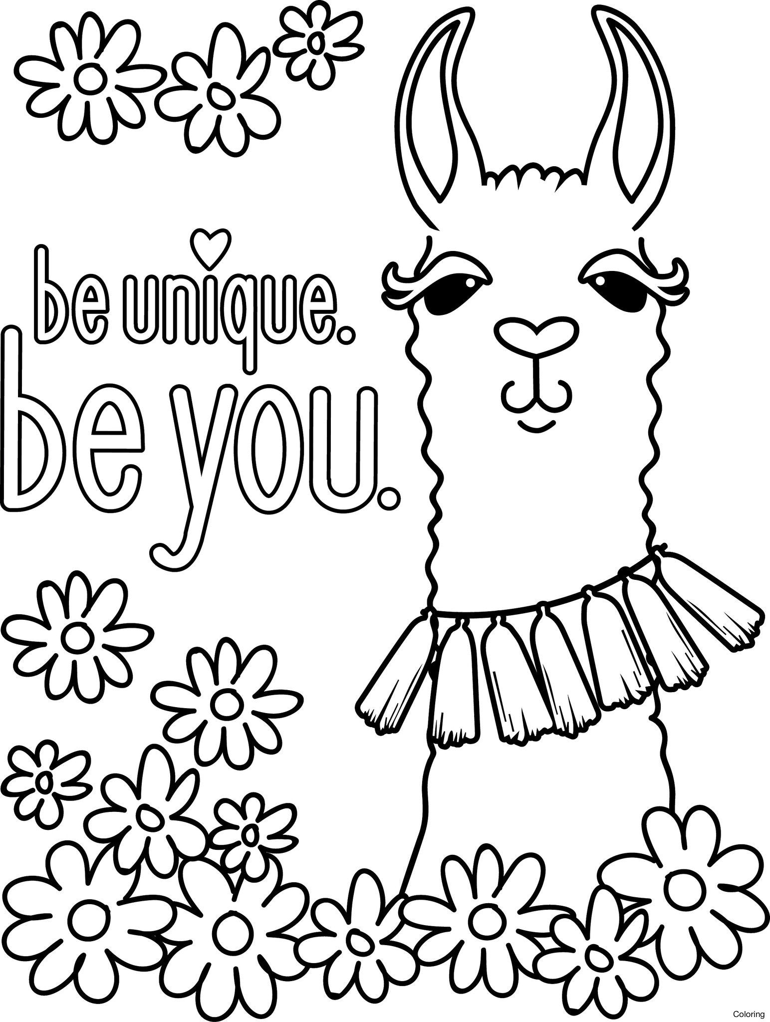 Animal Llama Print Coloring Pages 5f Funny Of Free | Diaiz | Daisy ...