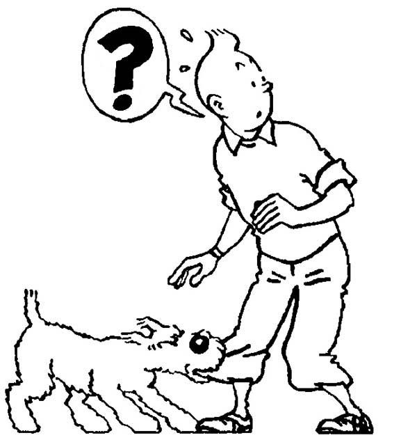 Snowy Bite Tintins Pants in the Adventures of Tintin Coloring Page ...