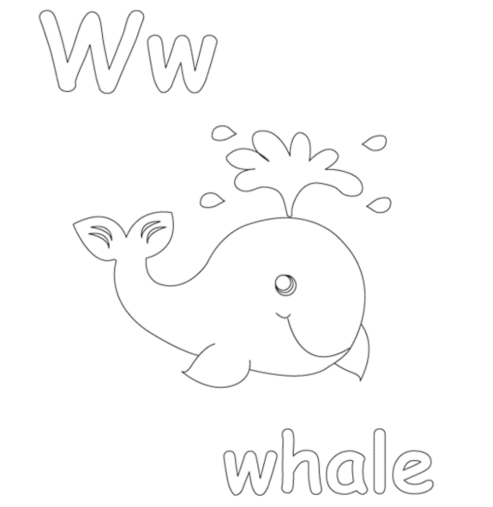 W Is For Whale : Whale Free Alphabet Coloring Pages. W Is For Whale.