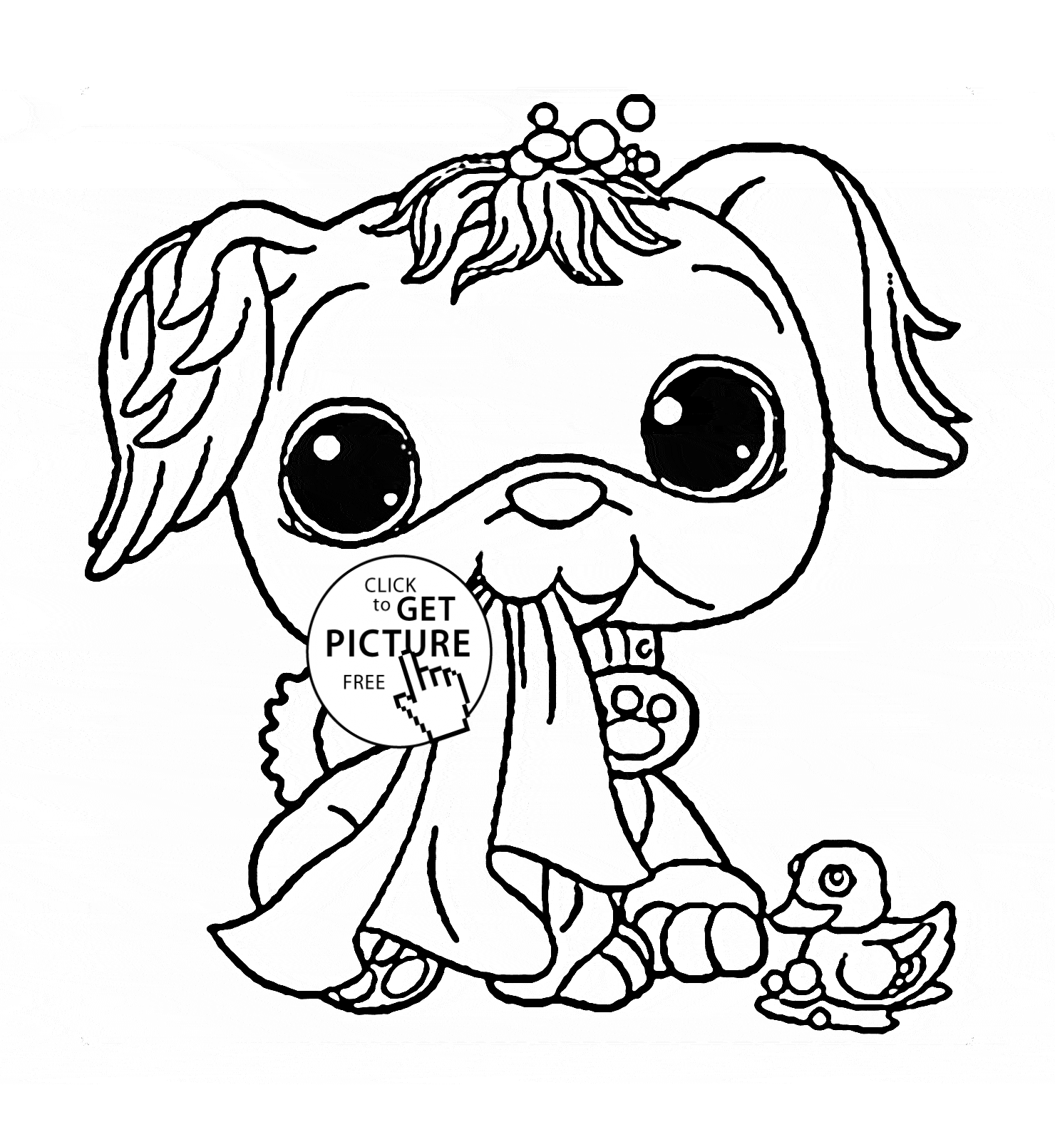 Littlest Pet Shop Funny Dog coloring page for kids, animal ...