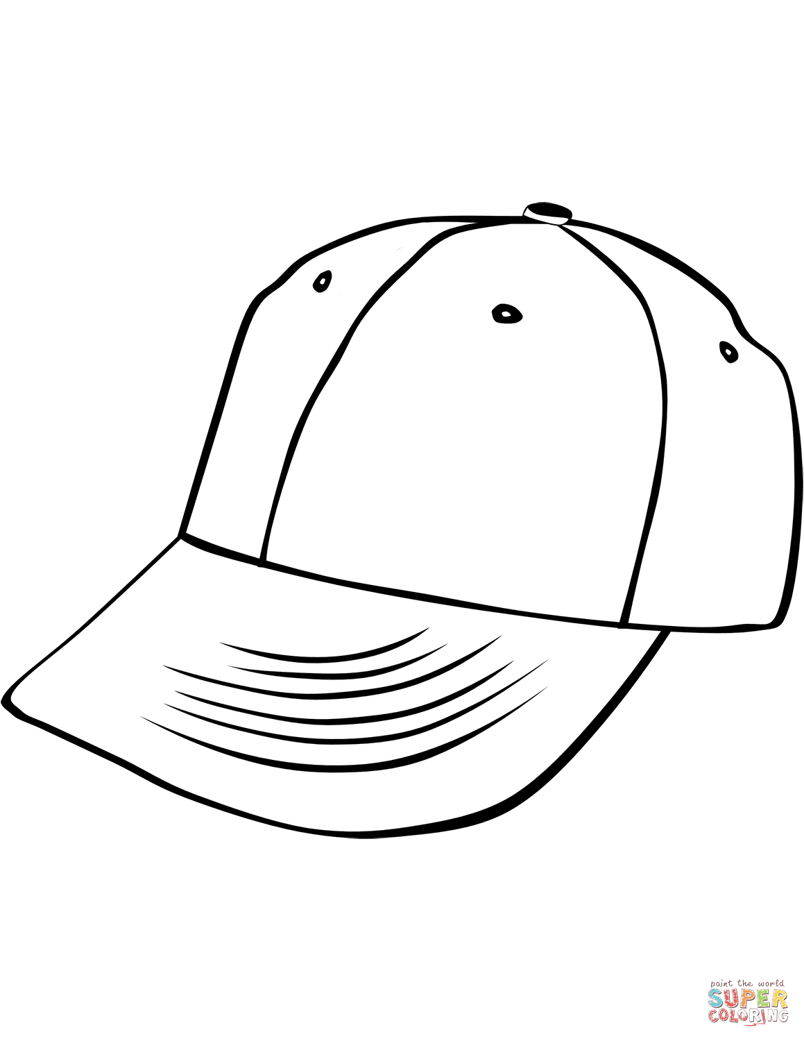 Baseball Cap coloring page | Free Printable Coloring Pages