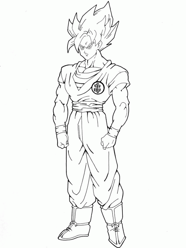 Goku Super Saiyan 2 Drawings Full Body Sketch Coloring Page Coloring Home