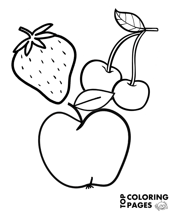 High-quality Strawberry, cherries, apple to print for free