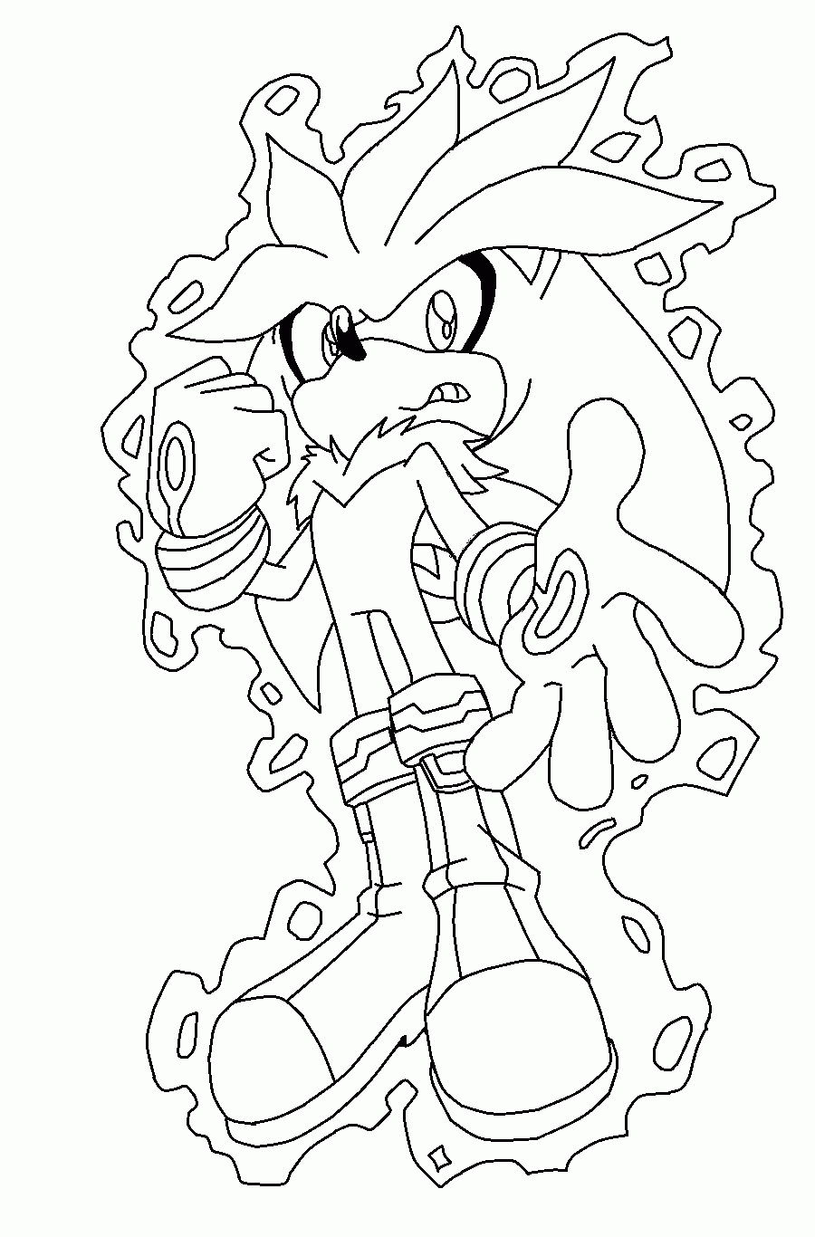 Super Sonic And Super Shadow And Super Silver Coloring Pages Coloring