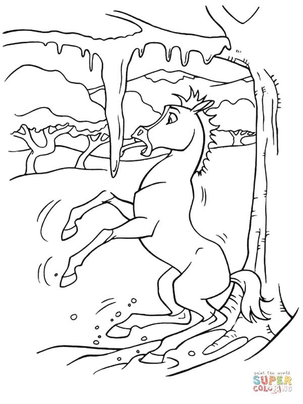 Spirit Slipping on Ice coloring page | Free Printable Coloring Pages