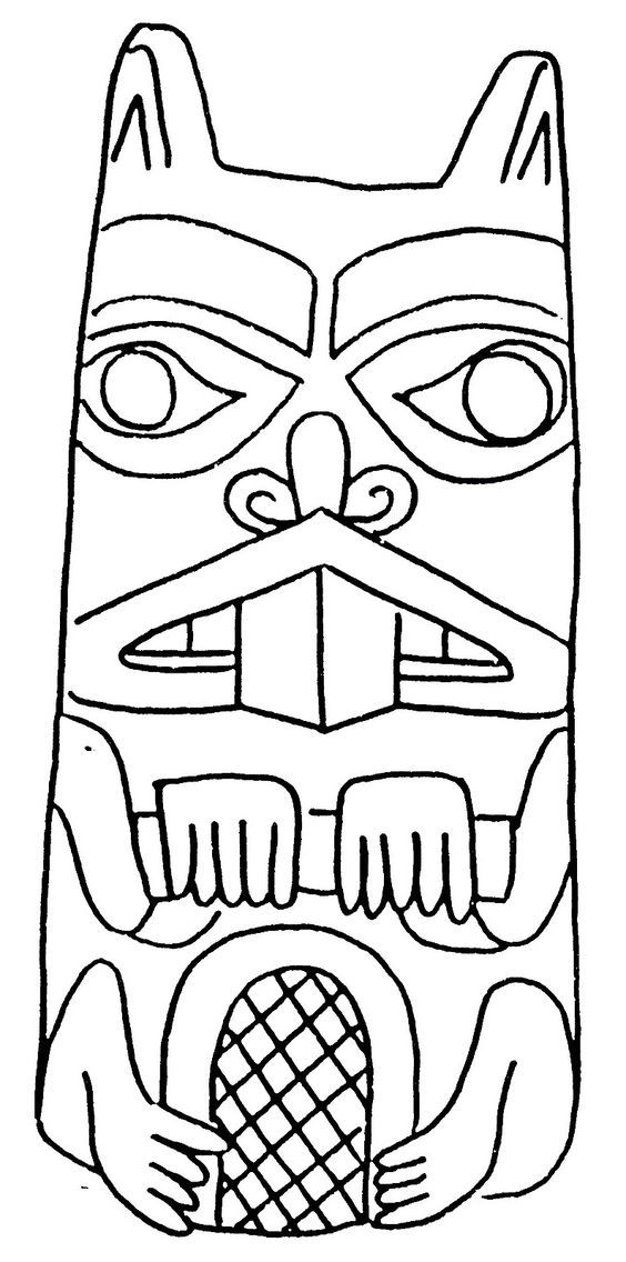 Coloring Beaver totem - Coloring pages | carving | Pinterest ...