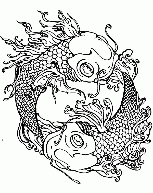 Koi Fish Coloring Pages - Coloring Home
