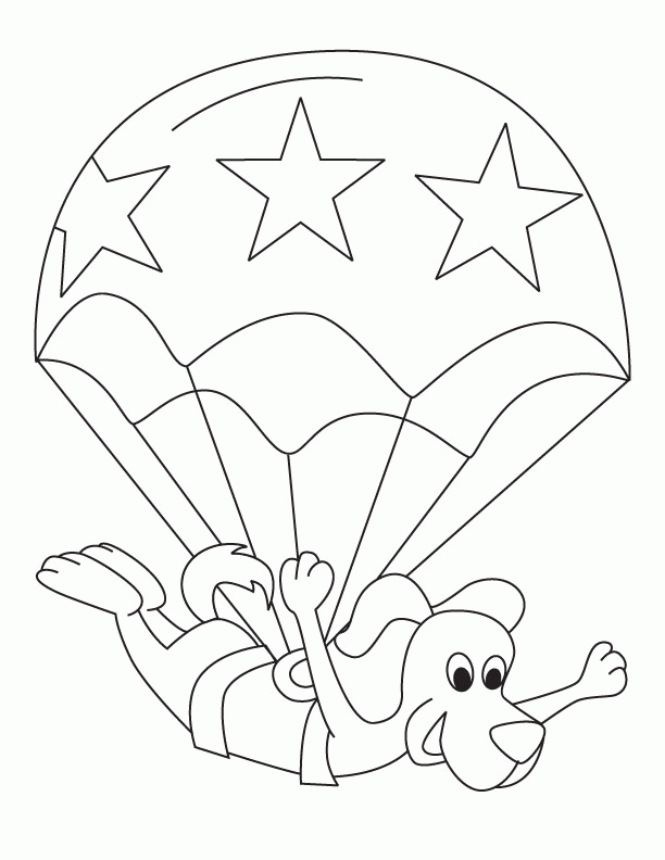 Parachute Coloring Page - Coloring Pages for Kids and for Adults