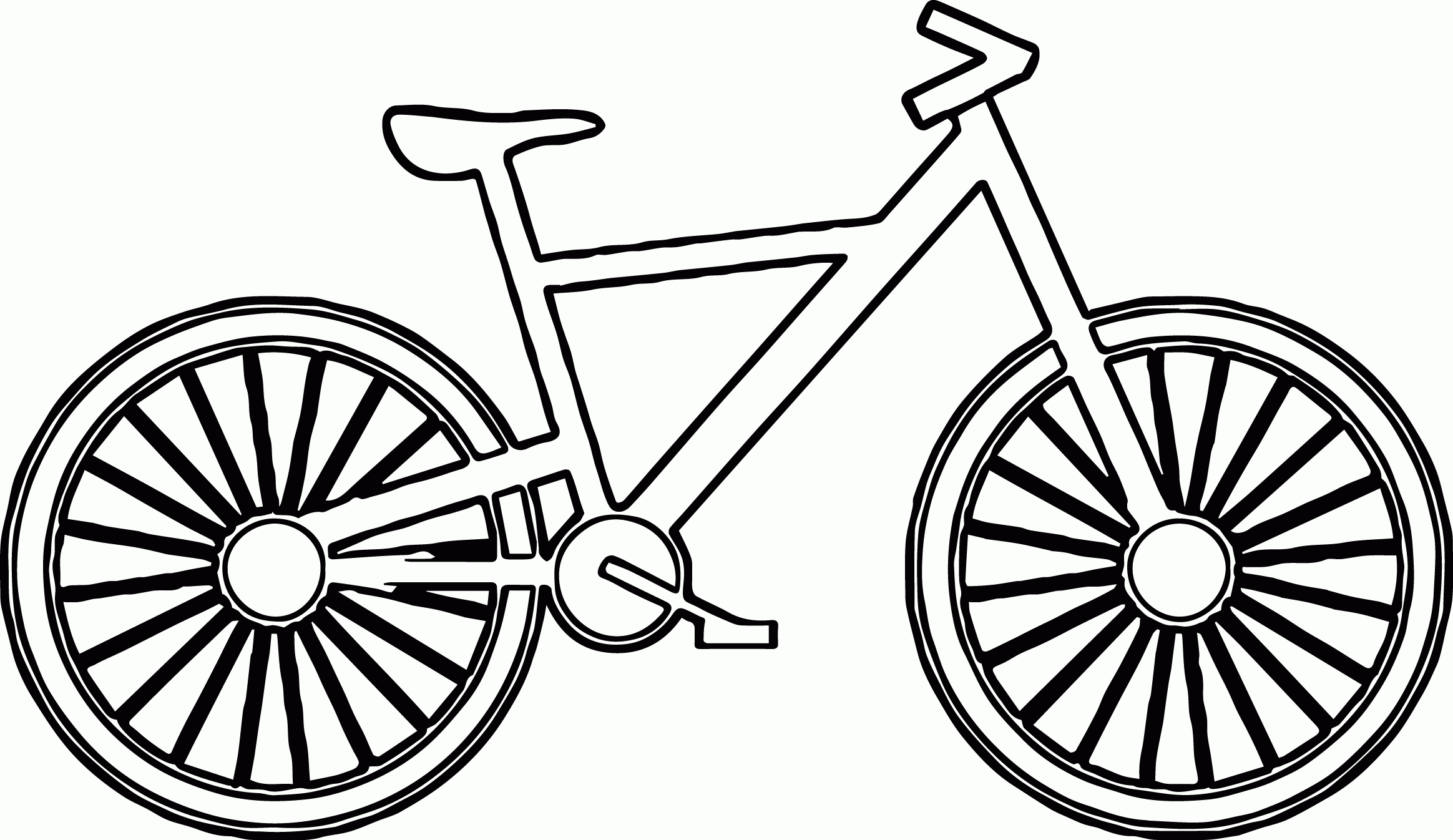 Cartoon Bicycle 1 Coloring Page | Wecoloringpage