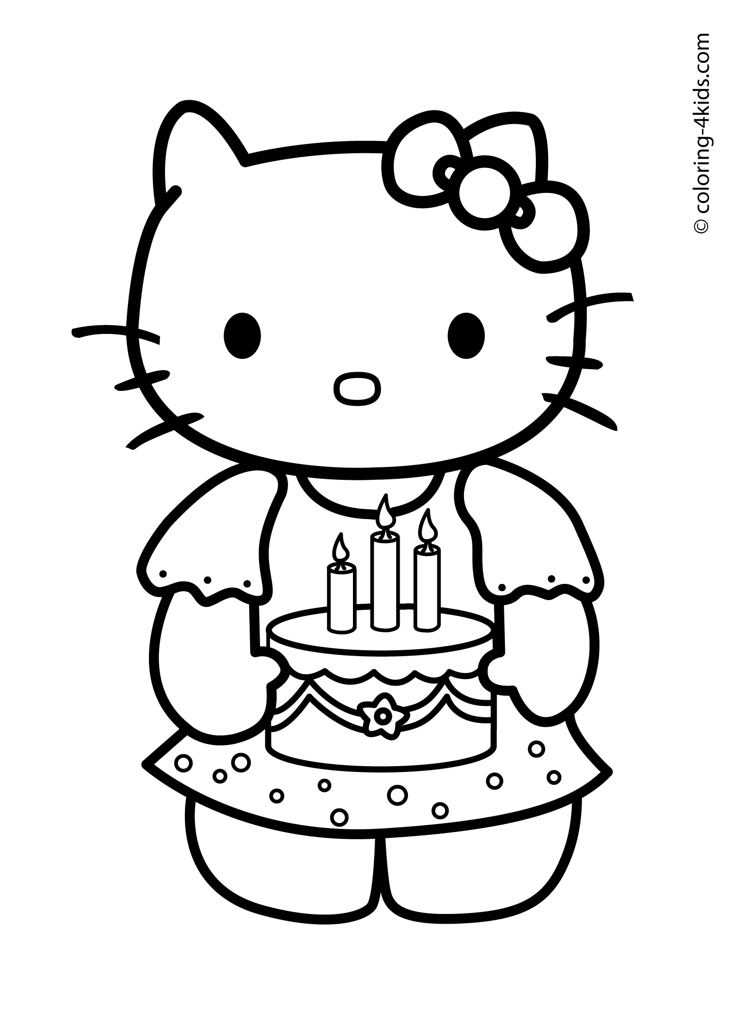 Hello Kitty Coloring Pages Happy Birthday Coloring Home