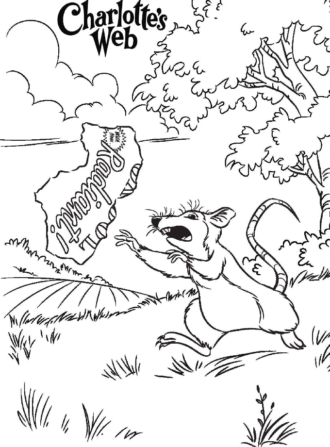 638 Simple Printable Charlottes Web Coloring Pages with Animal character