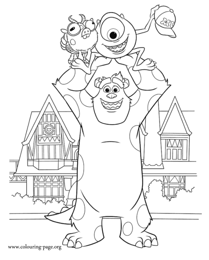 Monsters University - Mike and Sulley catch Archie coloring page