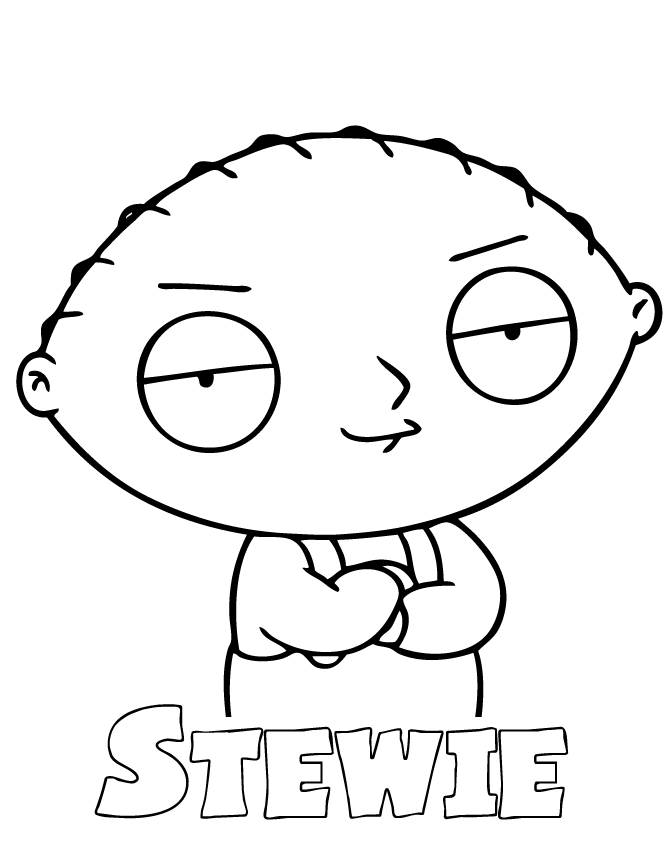 Family Guy – Stewie With Gun Coloring Page | Free Printable 