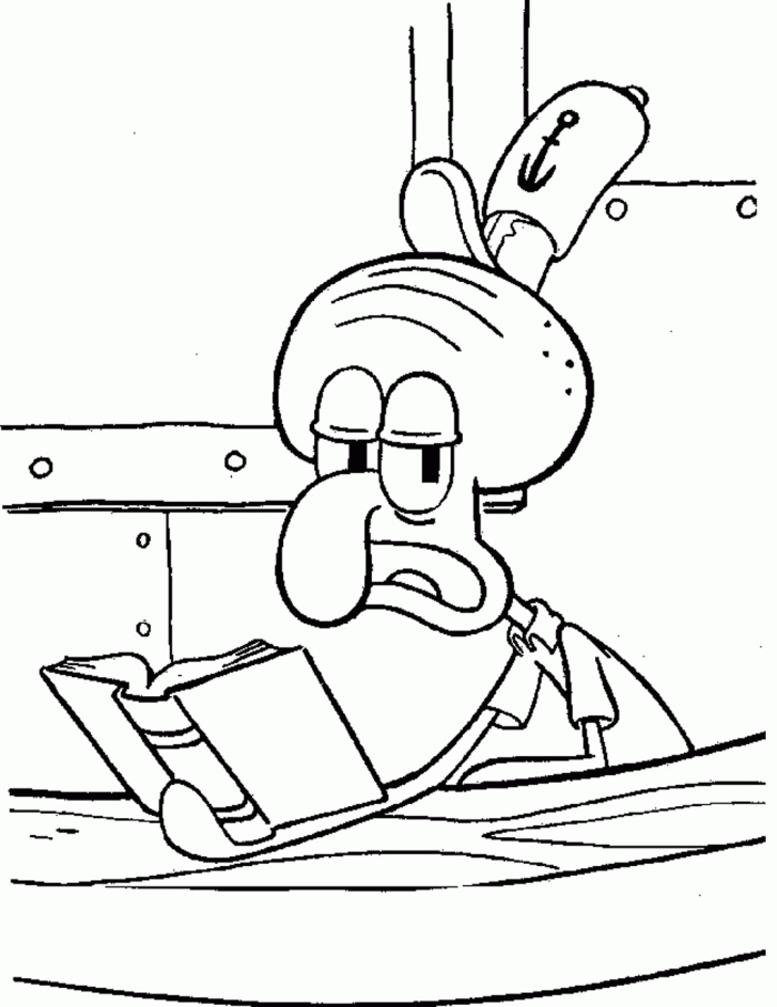 Squidward Coloring Page - Coloring Home
